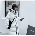 Women's Long Hooded Parka – Zip-Up Pocket Winter Coat