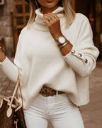 Women's Turtleneck Sweater – Fitted Long Sleeve Knit Sweater