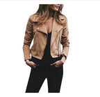 Women's Moto Biker Jacket – Faux Suede Zip Jacket