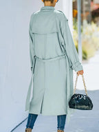 Women's Long Trench Coat – Tailored Belted Overcoat