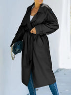 Women's Long Trench Coat – Tailored Belted Overcoat