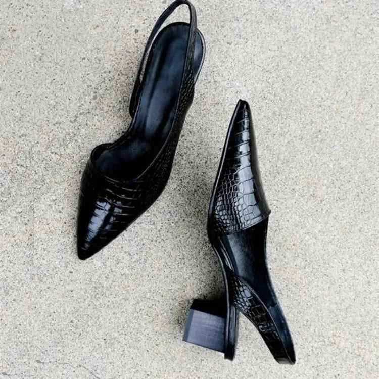 Women's Block Heel Pumps with Almond Toe and Cushioned Insole