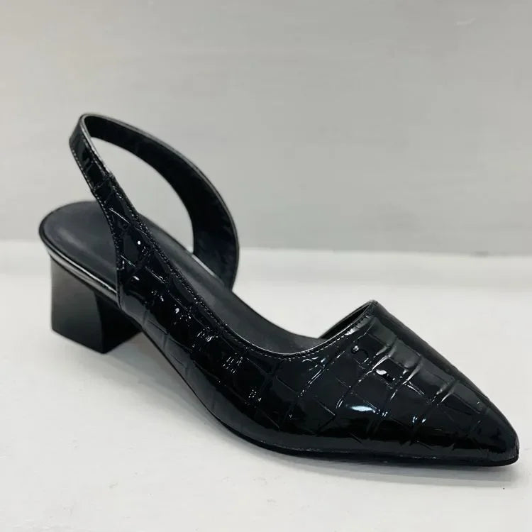 Women's Block Heel Pumps with Almond Toe and Cushioned Insole