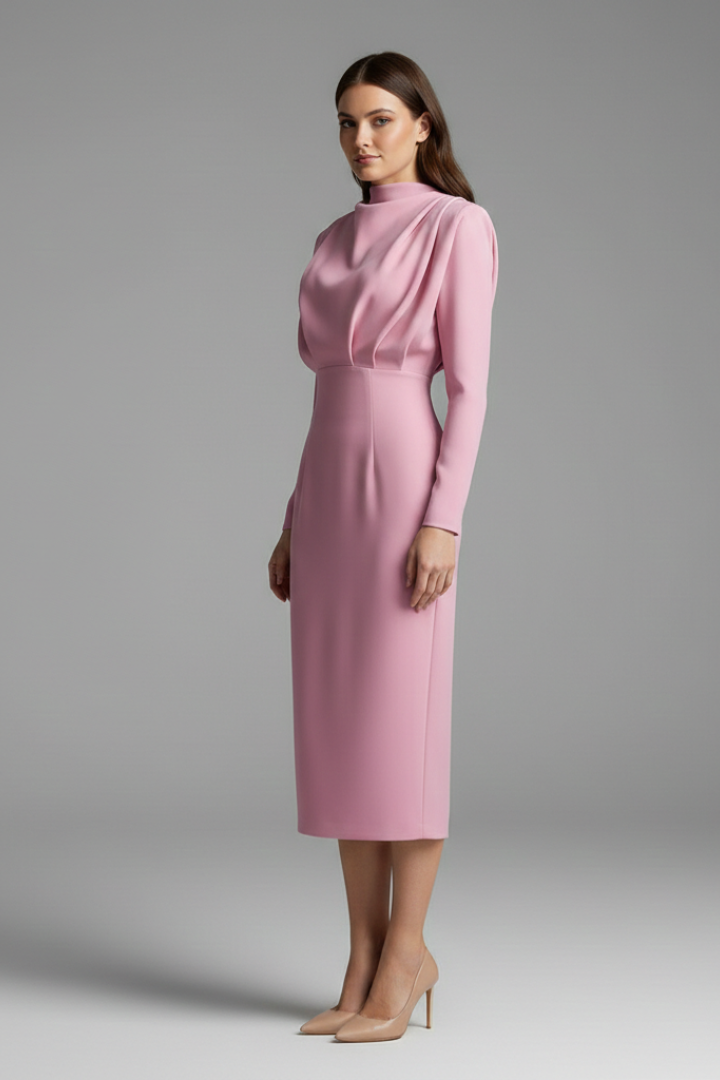 Women's High Neck Maxi Dress – Long Sleeve Occasion Dress