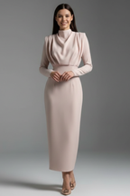 Women's High Neck Maxi Dress – Long Sleeve Occasion Dress