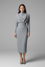 Women's High Neck Maxi Dress – Long Sleeve Occasion Dress