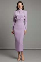 Women's High Neck Maxi Dress – Long Sleeve Occasion Dress