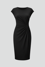 Women's Ruched Knee-Length Dress – Fitted Day Dress