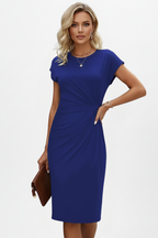Women's Ruched Knee-Length Dress – Fitted Day Dress