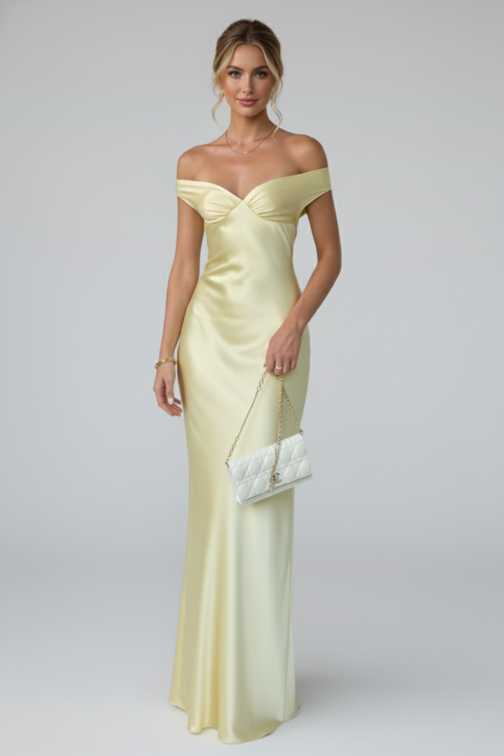 Women's Off-Shoulder Maxi Dress – Elegant Evening Dress