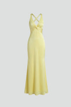 Women's Sleeveless Maxi Dress – Deep V-Neck Evening Dress