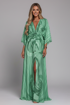 Women's Printed Maxi Dress – Belted Boho Dress