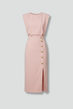 Women's Sleeveless Midi Dress – Button Front Dress