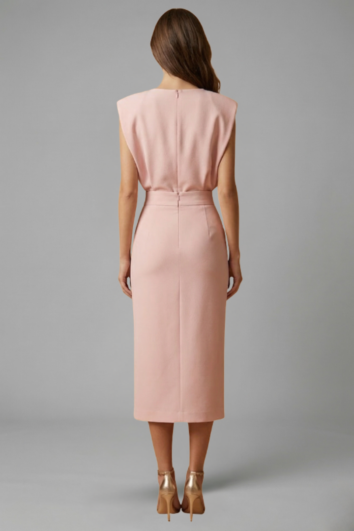 Women's Sleeveless Midi Dress – Button Front Dress