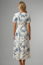 Women's Floral Midi Dress – V-Neck Garden Dress