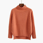 Women's Ribbed High Neck Sweater – Fitted Winter Knit Sweater