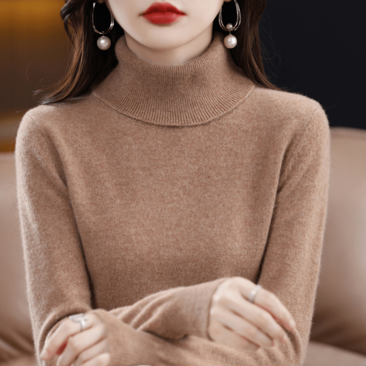 Women's Roll Neck Sweater – Classic Warm Winter Knit Sweater