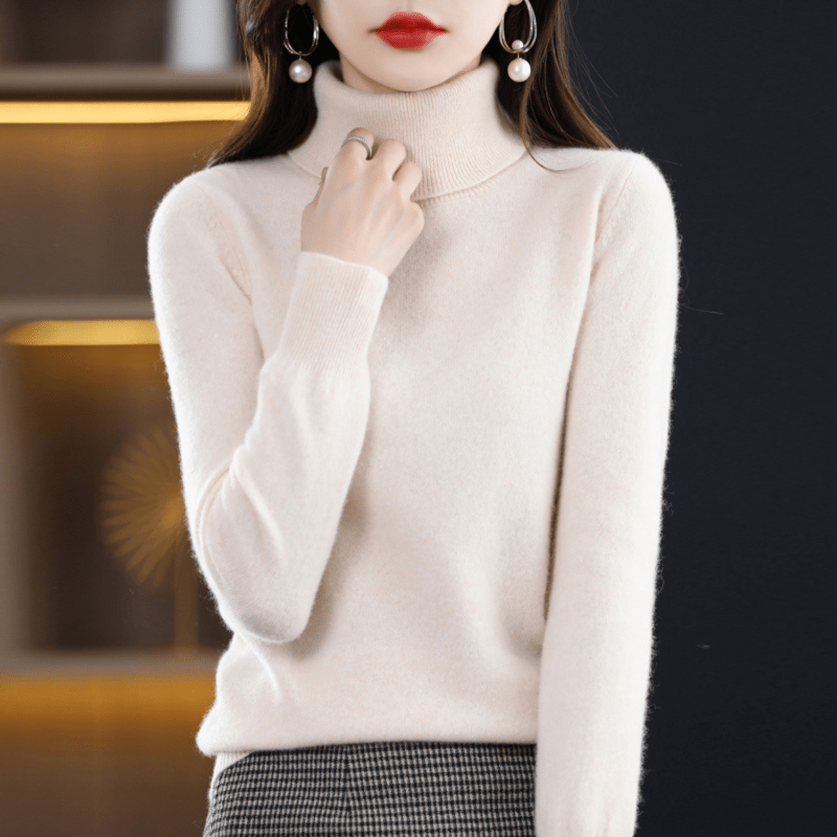 Women's Roll Neck Sweater – Classic Warm Winter Knit Sweater