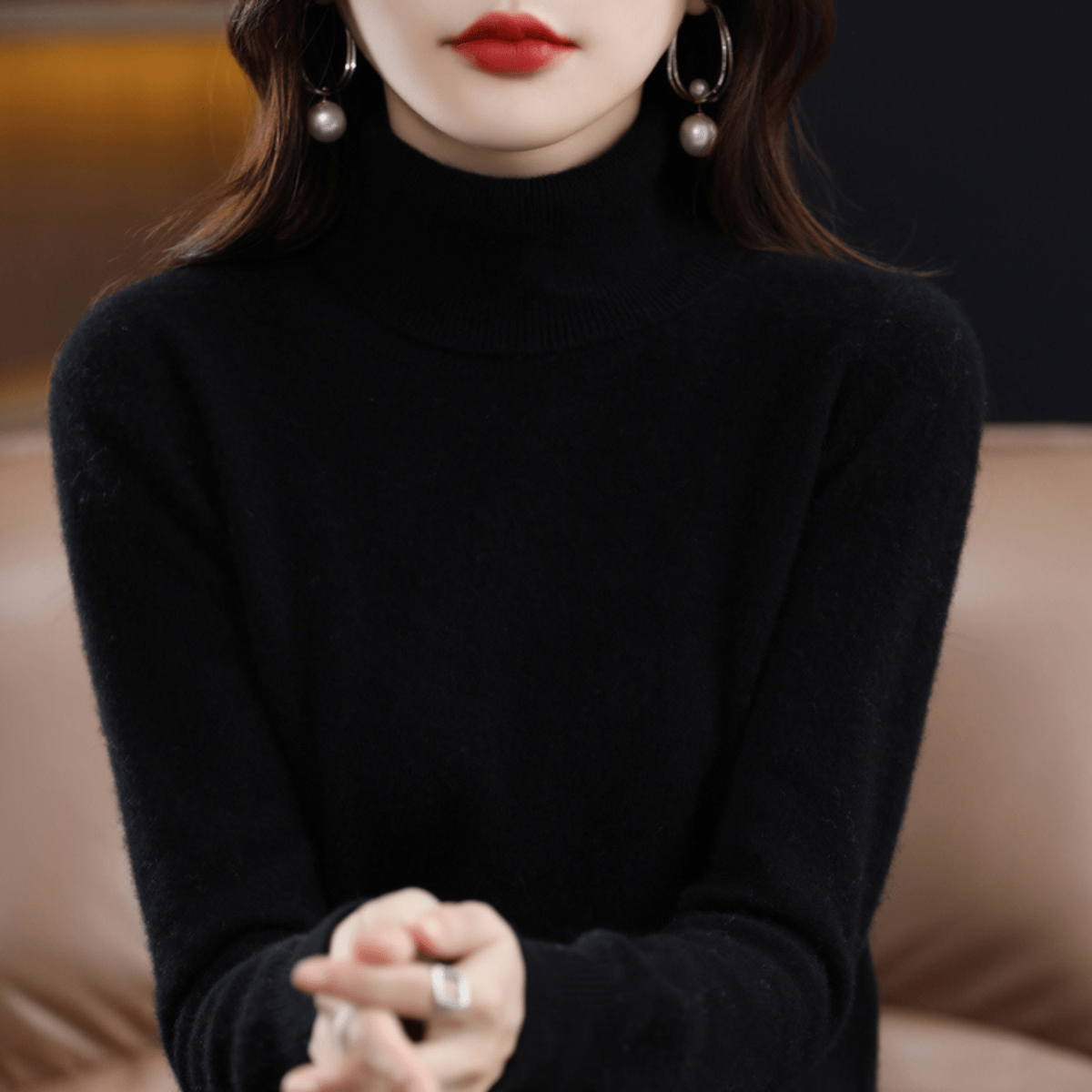 Women's Roll Neck Sweater – Classic Warm Winter Knit Sweater