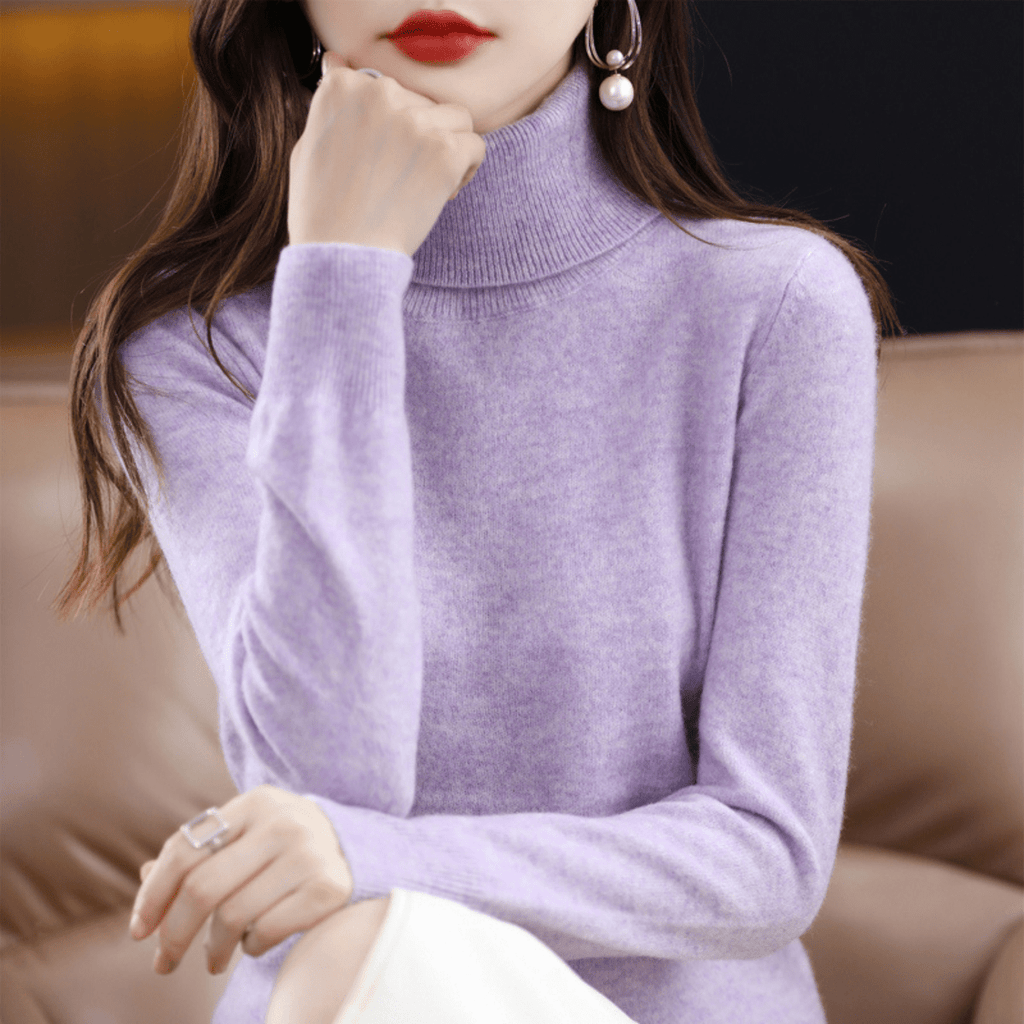 Women's Roll Neck Sweater – Classic Warm Winter Knit Sweater