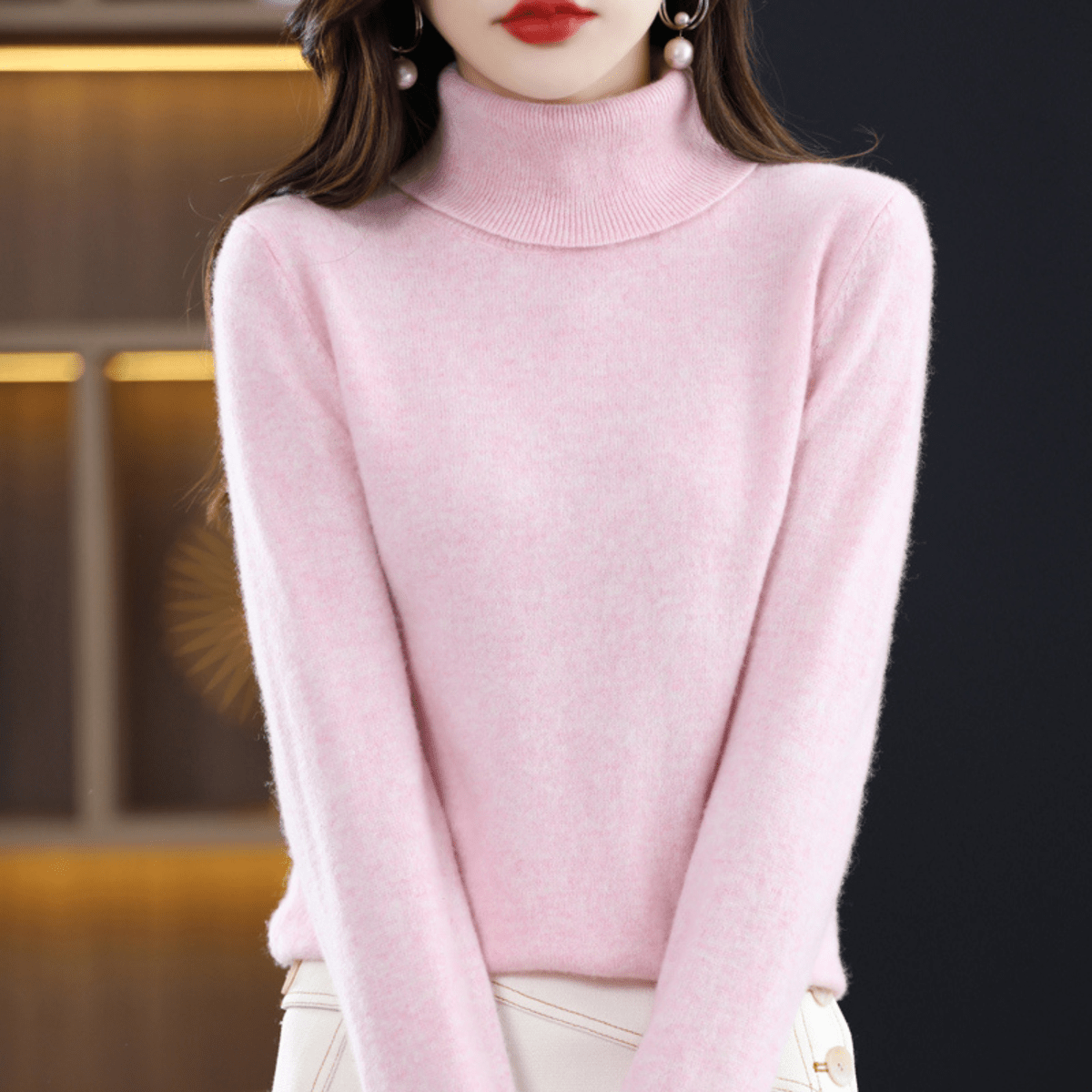 Women's Roll Neck Sweater – Classic Warm Winter Knit Sweater