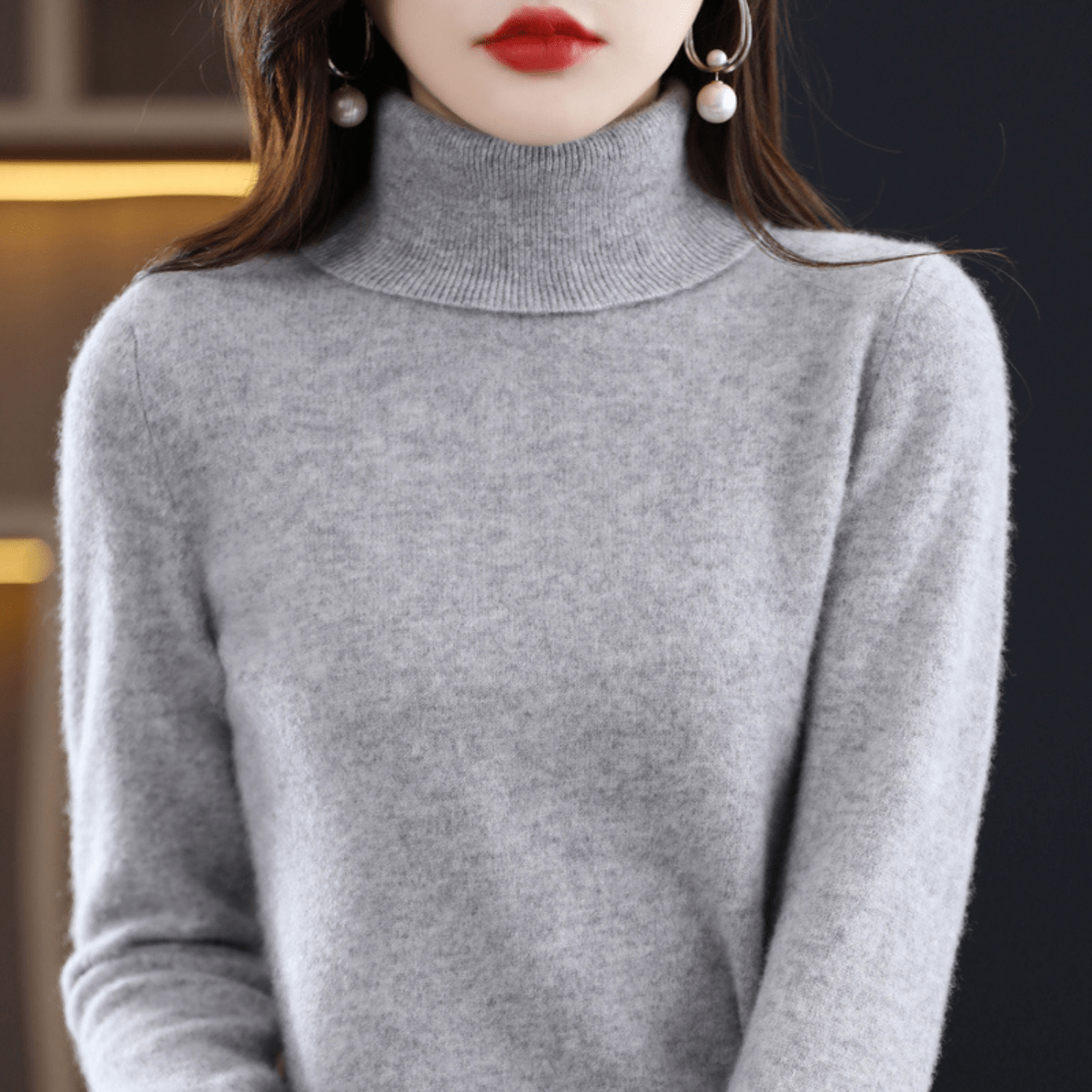 Women's Roll Neck Sweater – Classic Warm Winter Knit Sweater