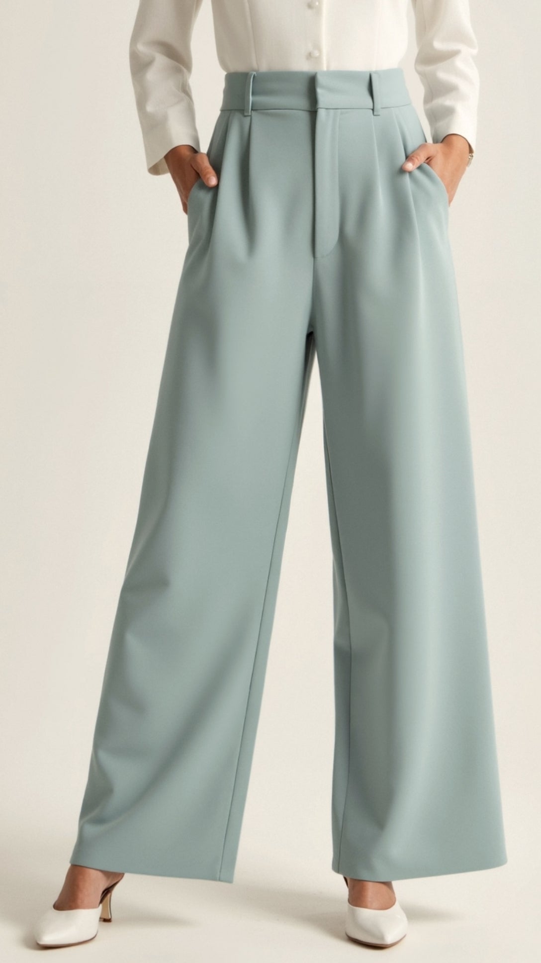 Women's High Waist Pants – Wide Leg Casual Pants – Aviana