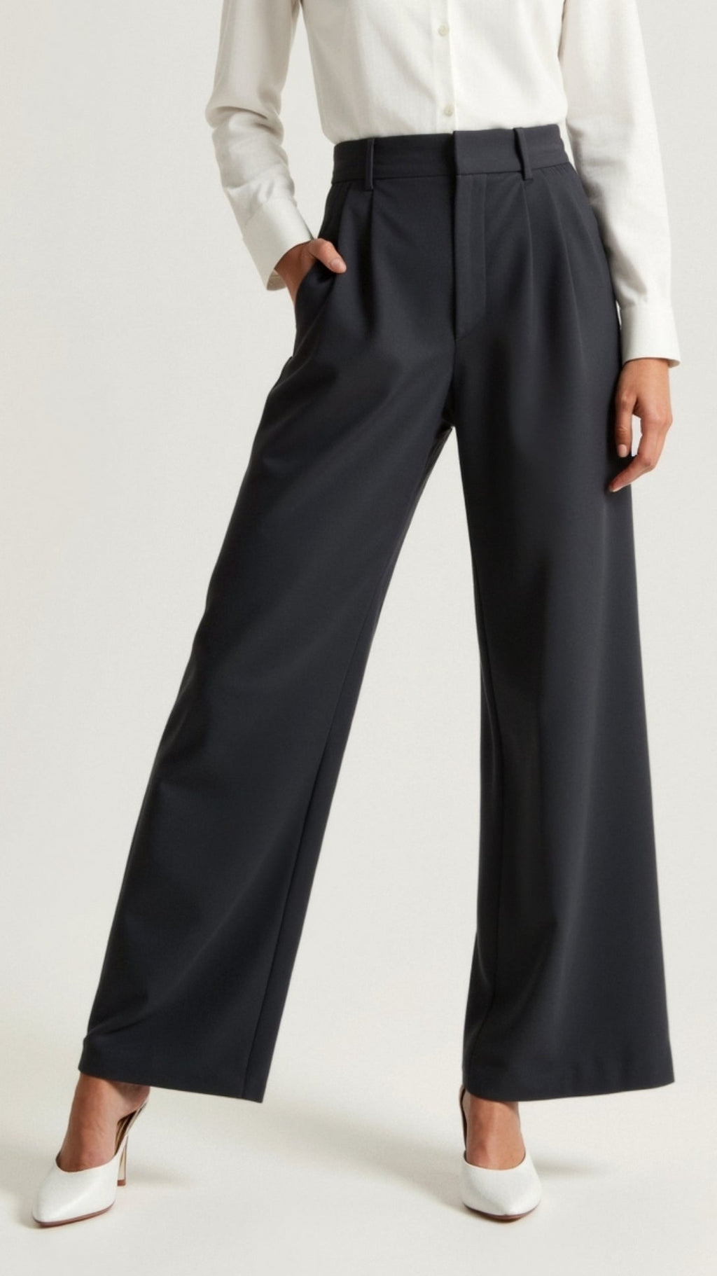Women's High Waist Pants – Wide Leg Casual Pants – Aviana