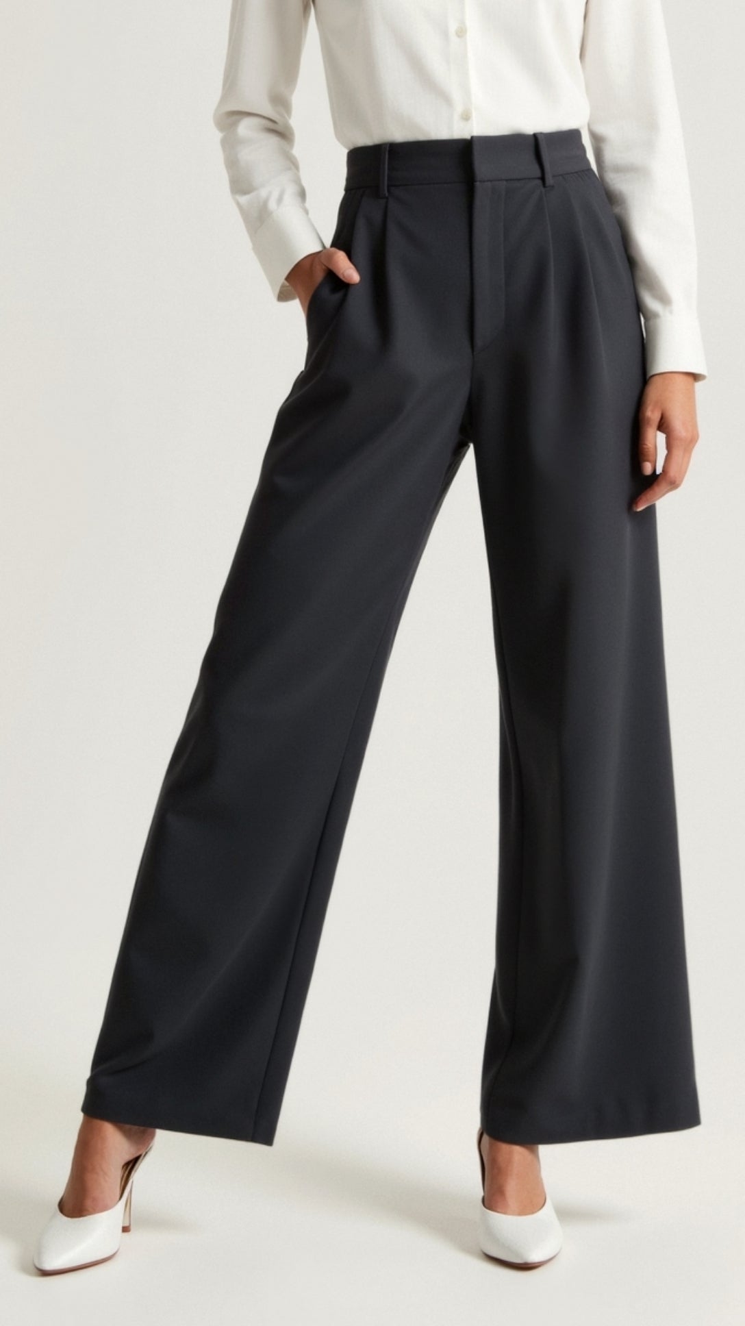 Women's High Waist Pants – Wide Leg Casual Pants – Aviana