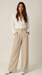 Women's High Waist Pants – Wide Leg Casual Pants – Aviana