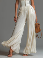 Women's Halter Wide Leg Jumpsuit – Defined Waist Formal Occasion Jumpsuit