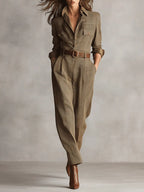 Women's Tailored Formal Jumpsuit – Fitted Evening Occasion Jumpsuit