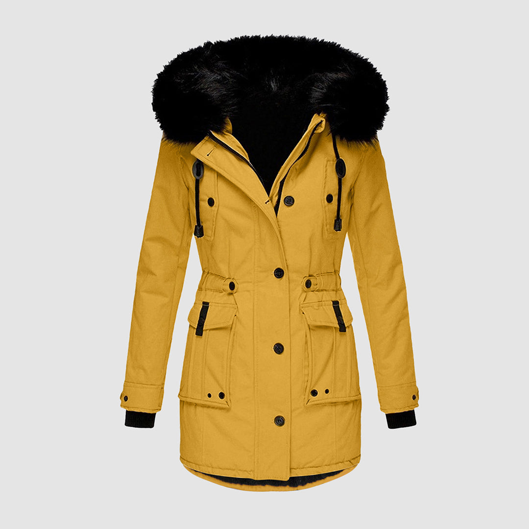 Women's Hooded Quilted Winter Coat – Waterproof Padded Longline Jacket