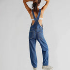 Valerie | Denim Look Button Front Jumpsuit