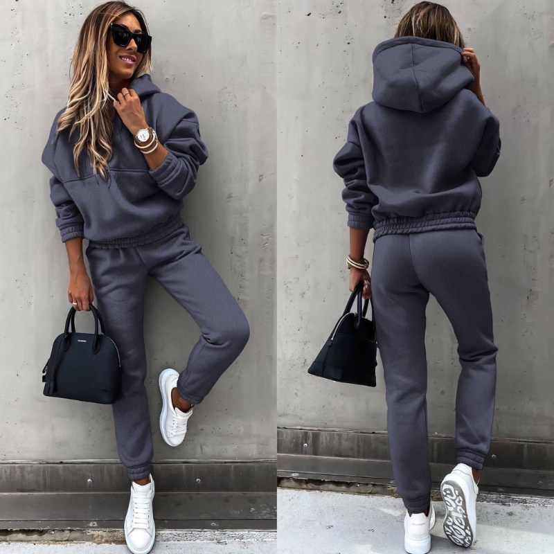 Women's Oversized Hoodie Jogger Set – High Waist Casual Tracksuit Set