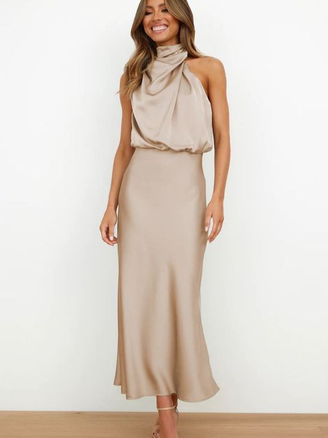 Women's Off-Shoulder Maxi Dress – Bodycon Formal Evening Cocktail Dress