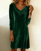 Women's Draped Maxi Dress – Off-Shoulder Formal Evening Dress