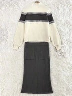 Women's Knit Skirt Set – Ribbed Sweater Co-Ord