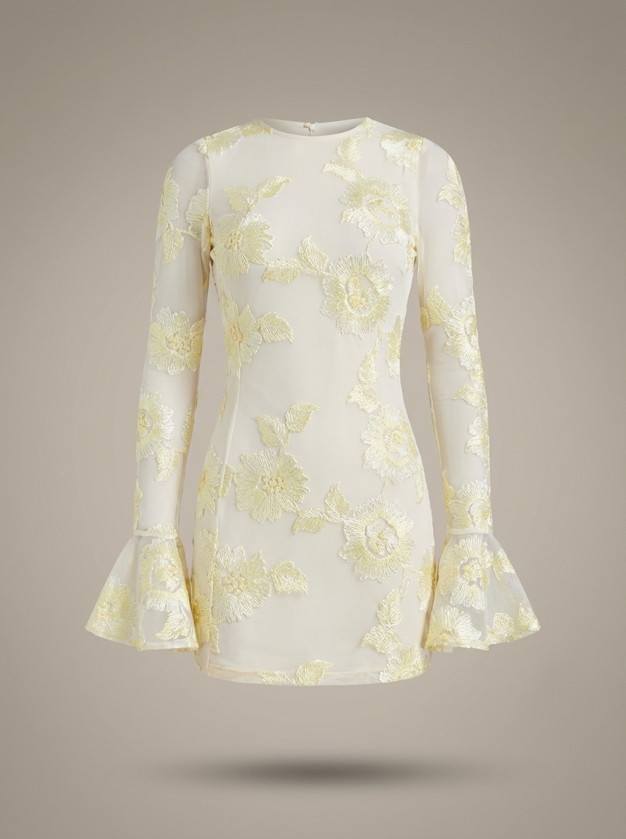 Women's Floral Puff Sleeve Dress – Flare Mini Dress