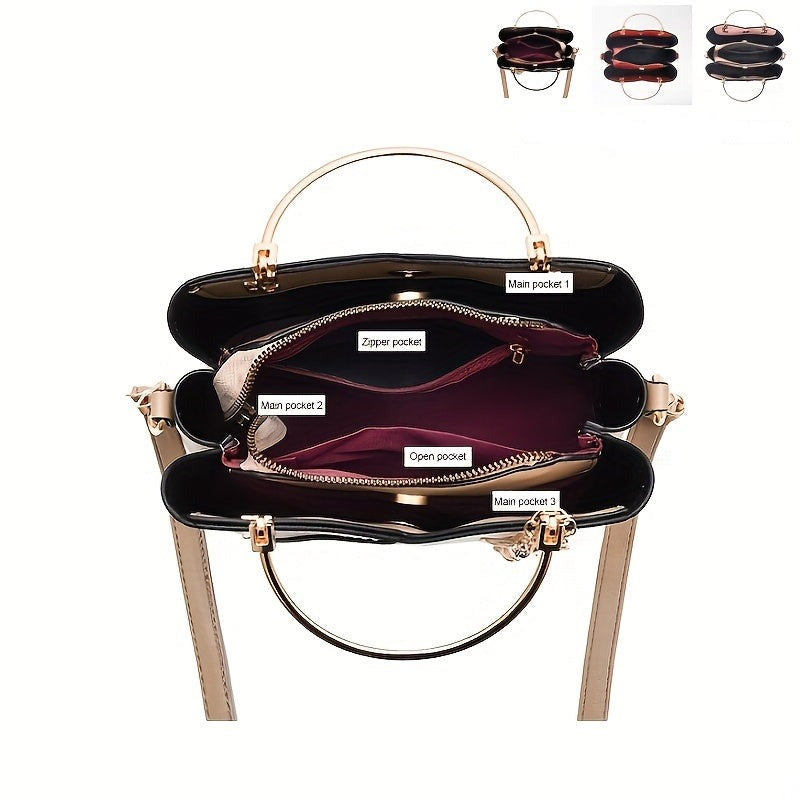 Women's Luxury Faux Leather Bag – Elegant Shoulder Bag – Lillian