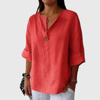 Women's V-Neck Blouse – Elegant Casual Blouse – Natalie