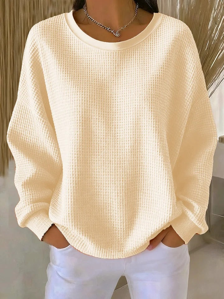 Women's Textured Knit Sweater – Relaxed Everyday Pullover