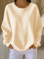 Women's Textured Knit Sweater – Relaxed Everyday Pullover