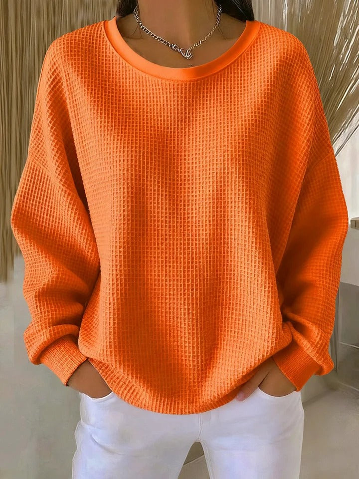 Women's Textured Knit Sweater – Relaxed Everyday Pullover