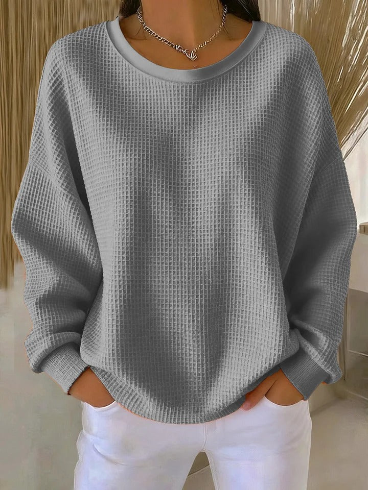 Women's Textured Knit Sweater – Relaxed Everyday Pullover