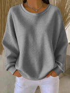 Women's Textured Knit Sweater – Relaxed Everyday Pullover