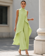 Women's Asymmetrical Wide Leg Jumpsuit – Flowy Formal Occasion Jumpsuit