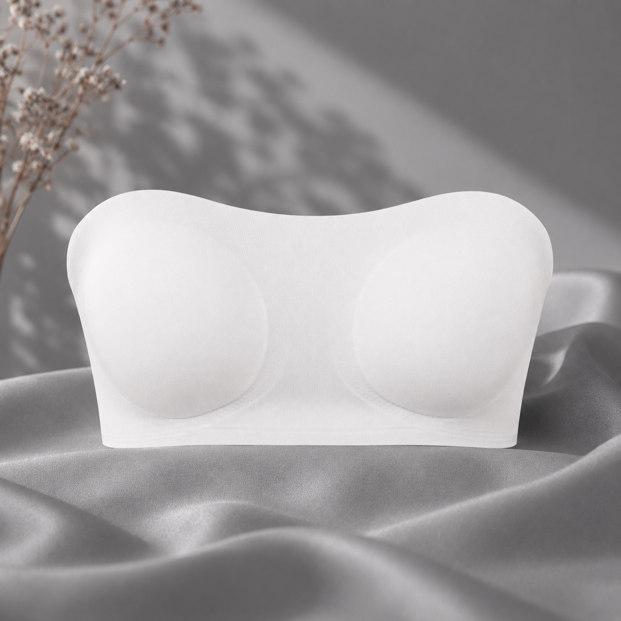 Women's Strapless Wireless Bra – Crossover Side Closure Support Bra