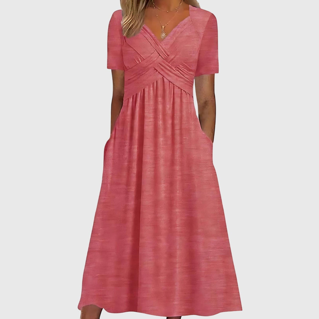 Women's Tummy Control Dress – Flattering Midi Dress – Viola