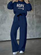 Women's Printed Hoodie Set – Wide Leg Tracksuit